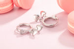 Sterling Silver Heart Zircon Stud Earrings for Women - Elegant