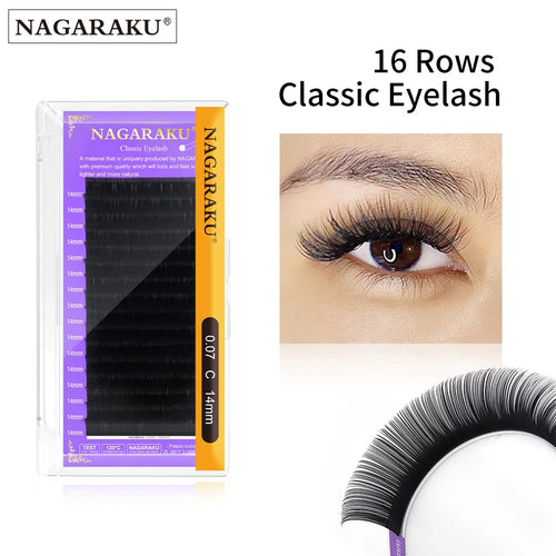 NAGARAKU 0.20 Eyelash Extension Maquillaje Makeup Synthetic Mink Lashes Individual Eyelash 16 Rows Natural Soft Lashes Maquiagem