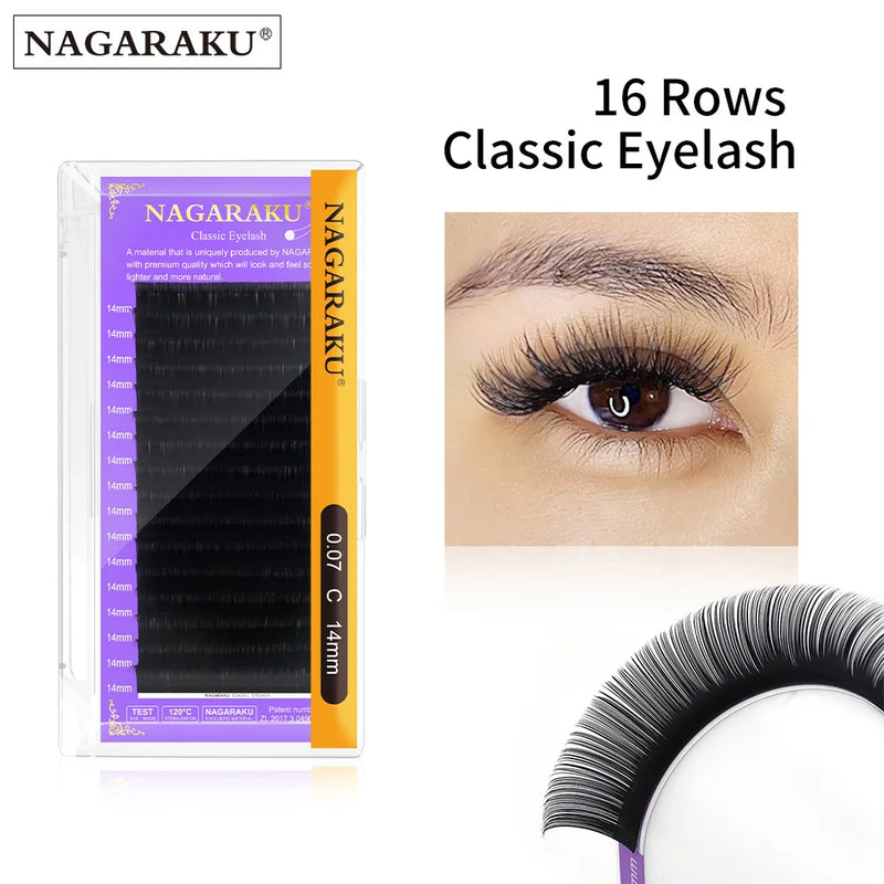 NAGARAKU 0.20 Eyelash Extension Maquillaje Makeup Synthetic Mink Lashes Individual Eyelash 16 Rows Natural Soft Lashes Maquiagem