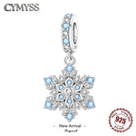 925 Sterling Silver Zircon Snowflake Charm Bead for Bracelet