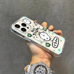 Korean Cute Cartoon Puppy Wireless Charge Phone Case for Samsung Galaxy S25 S24 S23 S22 Ultra Plus S21 FE Clear Cover