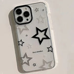 Black And Gray Star Simple Thickened Transparent Case For Xiaomi Poco X6 F6 X5 X3 F3 M6 X7 Pro Shockproof Soft Clear Back Cover