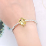 Gold-Plated 925 Sterling Silver Cuckoo Clock Charm Bead