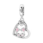 925 Sterling Silver I Love My Cat Charm Pendant