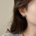 Sterling Silver Irregular Flower Earrings for Women - Wedding Vintage
