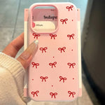 Cute Red Bow Print 2-in-1 Matte Jelly Phone Case For Xiaomi Redmi 14C 4G 13C  Note 14 13 12 Pro Plus 11 10 Candy-Colored Cover