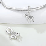 925 Sterling Silver Paw Print Butterfly Charm Bead