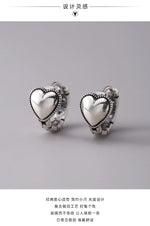 925 Sterling Silver Heart Hoop Earrings for Women