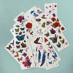 30pcs Waterproof Temporary Tattoo Stickers Disposable 3D Color Butterfly Rose Flower Feather Fake Tattoo for Women Girl Body Art