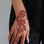 2pcs Reusable Henna Tattoo Stencils Flower Tattoo Template for Women Hand Fingers Painting Henna Stencil for Wedding Festival