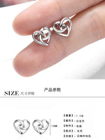 Sterling Silver Love Heart Stud Earrings for Women - Best Selling