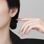 925 Sterling Silver Rainbow Zircon Stud Earrings for Women