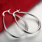 Sterling Silver U-Shape Small Hoop Earrings for Women - Vintage