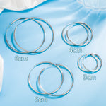 Sterling Silver 3-6cm Round Hoop Earrings for Women - Party