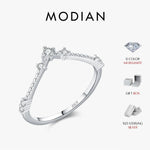 MODIAN D Color Moissanite Rings 925 Sterling Silver Exquisite Arrow Thin Finger Sparkling Rings For Women Wedding Fine Jewelry