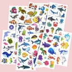 10Pcs Cartoon Temporary Tattoos for Hand Disposable Underwater World Crabs Dolphins Octopus Jellyfish Design Tattoos Sticker