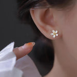 925 Sterling Silver Flower Stud Earrings for Women
