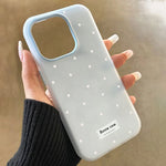 Cute White Polka Dots Design Phone Case For iPhone 17 Case 16 15 14 13 12 11 Pro Max Air 7 8 Plus X XR 2-in-1 Matte Jelly Cover