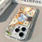 Cartoon Funny Puppy Phone Case For iPhone 16 17 Pro Max 15 14 13 12 11 Pro Max 16E 7 8 Plus XR X XS Max Makeup Mirror Cover
