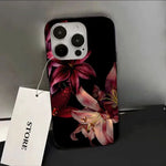 Elegant Red Lily Flower Phone Case For iPhone 16E 16 15 14 13 12 17 Air 11 Pro Max XS XR X 7 8 15 16 Plus SE2020 Soft Cover