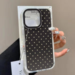 Fashionable Retro White Polka Dots Design Phone Case for iPhone 17 16 15 14 13 12 11 Pro Max XS X 7 8 Plus SE 2022 16E TPU Cover