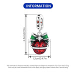 925 Sterling Silver Red Bell Festive Charm Bead