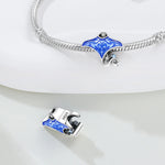 925 Sterling Silver Cartoon Stingray Charm Bead for Bracelet