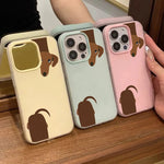 Brown Dachshund Candy Phone Case For Samsung S25 S24 S22 S21 S23 Ultra Plus FE A56 A36 A26 A55 A35 A16 A06 A15 A07 2 in 1 Cover