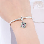925 Sterling Silver Star Moon Sun Zircon Book Charm Pendant