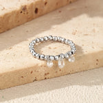 MODIAN Three D Color Moissanite Finger Ring 925 Sterling Sliver Sparkling Lab Diamond Swings Beaded Rings For Women Jewellery