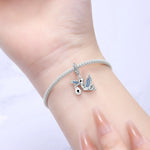 925 Sterling Silver Lucky Bird Dog Cat Animal Charm Bead