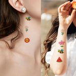 10pcs Cartoon Tattoo Stickers Waterproof Temporary Tattoos Flower Dinosaur Lion Strawberry Fake Tattoo for Men Women