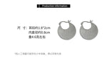 Stainless Steel Geometric Round Hoop Earrings for Women - Korean
