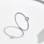 MODIAN Bezel Setting Moissanite Ring 925 Sterling Silver Beads Trendy Stackable Finger Rings For Women Lab Diamond Jewelry