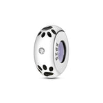925 Sterling Silver Purple Butterfly Safety Chain Stopper Bead