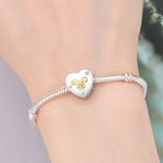 925 Sterling Silver Zodiac Taurus Heart Charm Bead