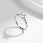 MODIAN D Color Lab Diamond 1CT Moissanite Ring For Women 925 Sterling Silver Classic Wedding Engagement Band Jewelry Gifts