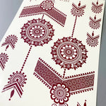 Waterproof Henna Tattoo Stickers for Women Flower Instant Fake Tattoo for Hand Temporary Tattoos for Wedding Party Festival