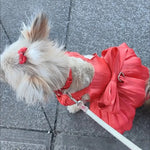 Solid Color Cat Dog Dresses with D-ring for Small Dogs Chihuahua Pomeranian Puppy Summer Pet Clothes  vestidos para perritas