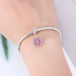 925 Sterling Silver Rotating Cherry Blossom Charm Bead