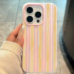 Stylish Yellow Striped Candy Color 2 in 1 Soft Phone Case For Xiaomi Redmi Note 14 13 12 11 Pro Plus 5G 10 Redmi 14C 13C 4G