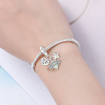 925 Sterling Silver Firefly Heart Starry Sky Charm Pendant