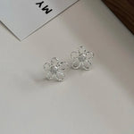Sterling Silver Irregular Flower Earrings for Women - Wedding Vintage