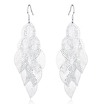 Sterling Silver Leaf Dangle Earrings for Women - Wedding Gift