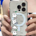 Work Dog Magnetic Phone Case For iPhone 16 17 Air 16e 15 11 12 14 13 Pro Max Mini XS 7 8 Plus Transparent Cartoon Animal Cover