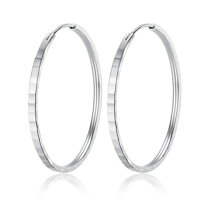 Sterling Silver Square Cut Statement Earrings for Women