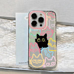 Clear Cute Black Cat Case for Samsung Galaxy A56  A16 A06 A15 A35 A55 5G S25 S24 S23 Ultra S22 S21 Plus FE Animal Soft TPU Cover