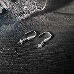 Sterling Silver Sanded Star Stud Earrings for Women - Wedding