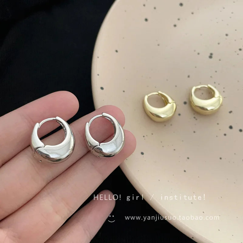 925 Sterling Silver Round Hoop Earrings for Women Vintage Style