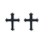 Sterling Silver Black Cross Stud Earrings for Women - Wedding